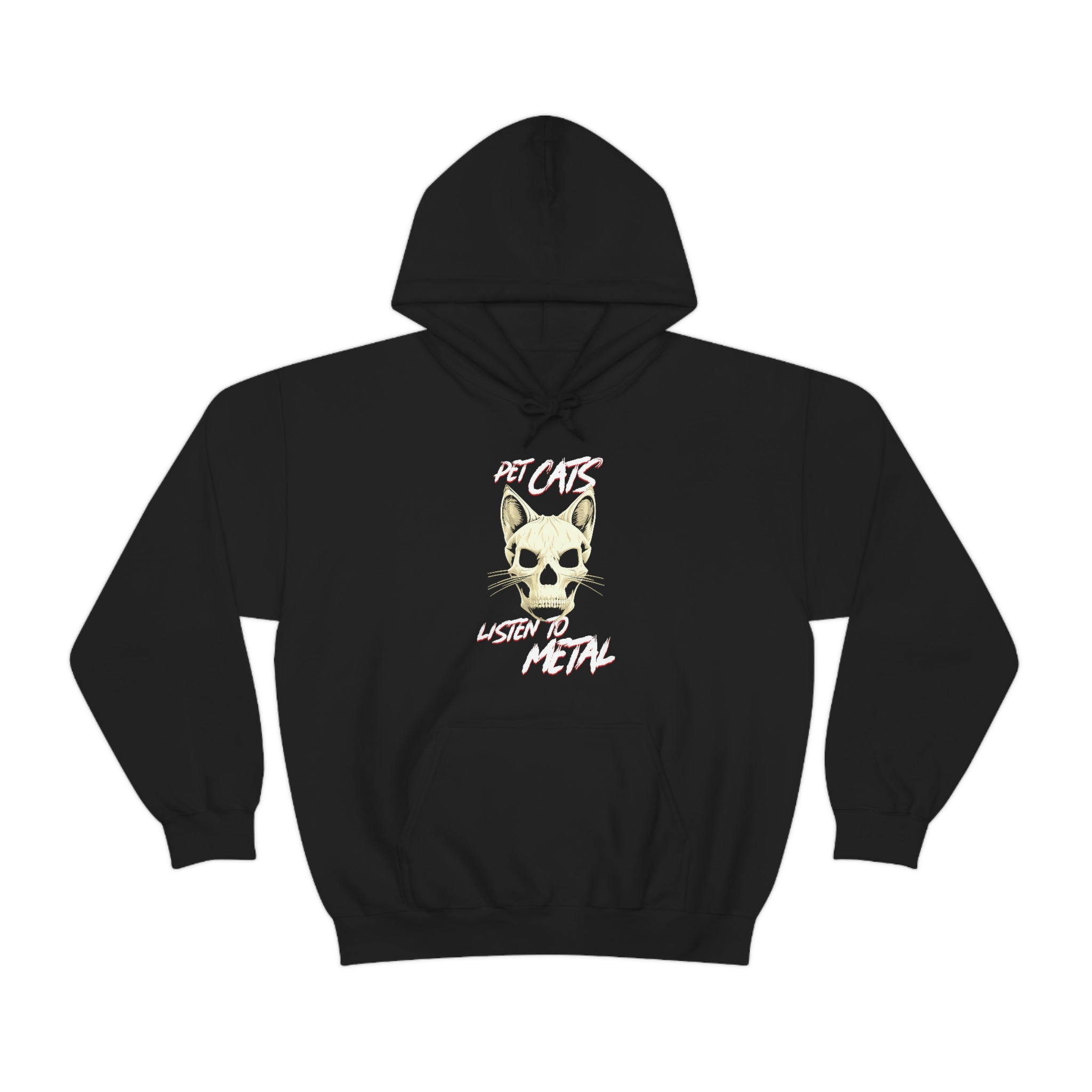 Pet Cats Listen to Metal - Unisex Heavy Blend™ Hoodie Sweatshirt Double Sided!!