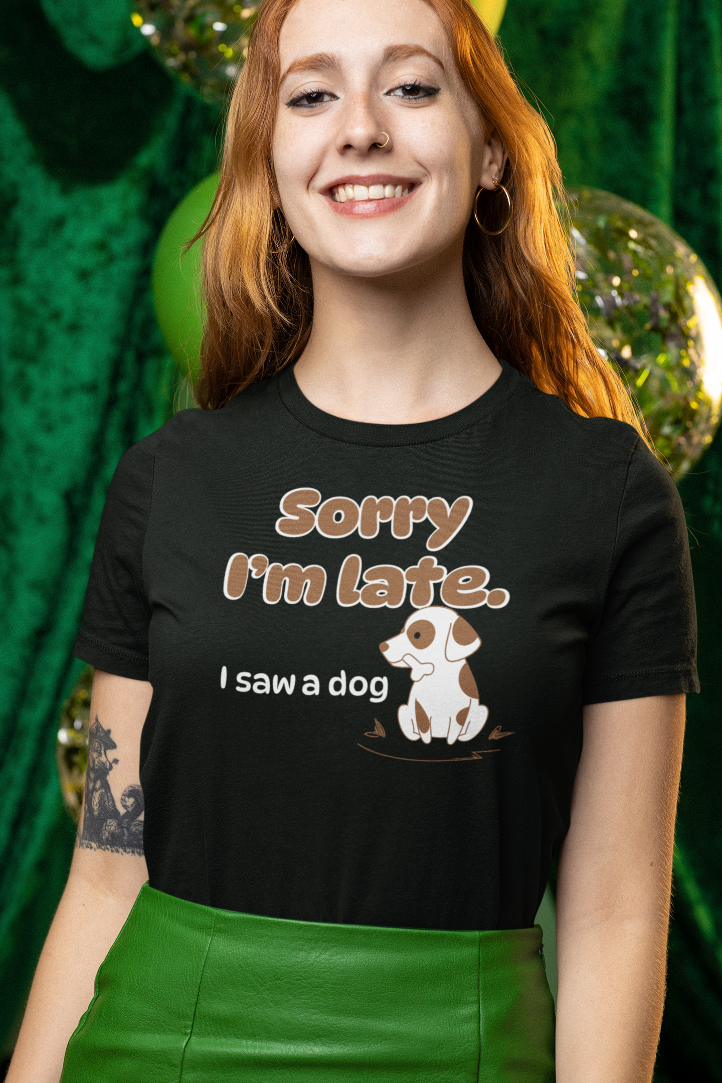 Sorry I'm late - I Saw a Dog : Unisex 100% Comfy Cotton T-Shirt by Wholesome Memes™ & Bella+Canvas