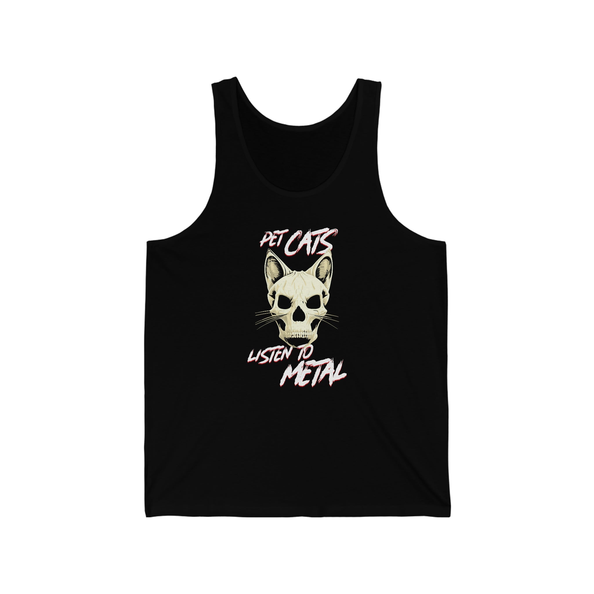 Pet Cats Listen to Metal : Unisex 100% Cotton Tank Top - Double Sided!!
