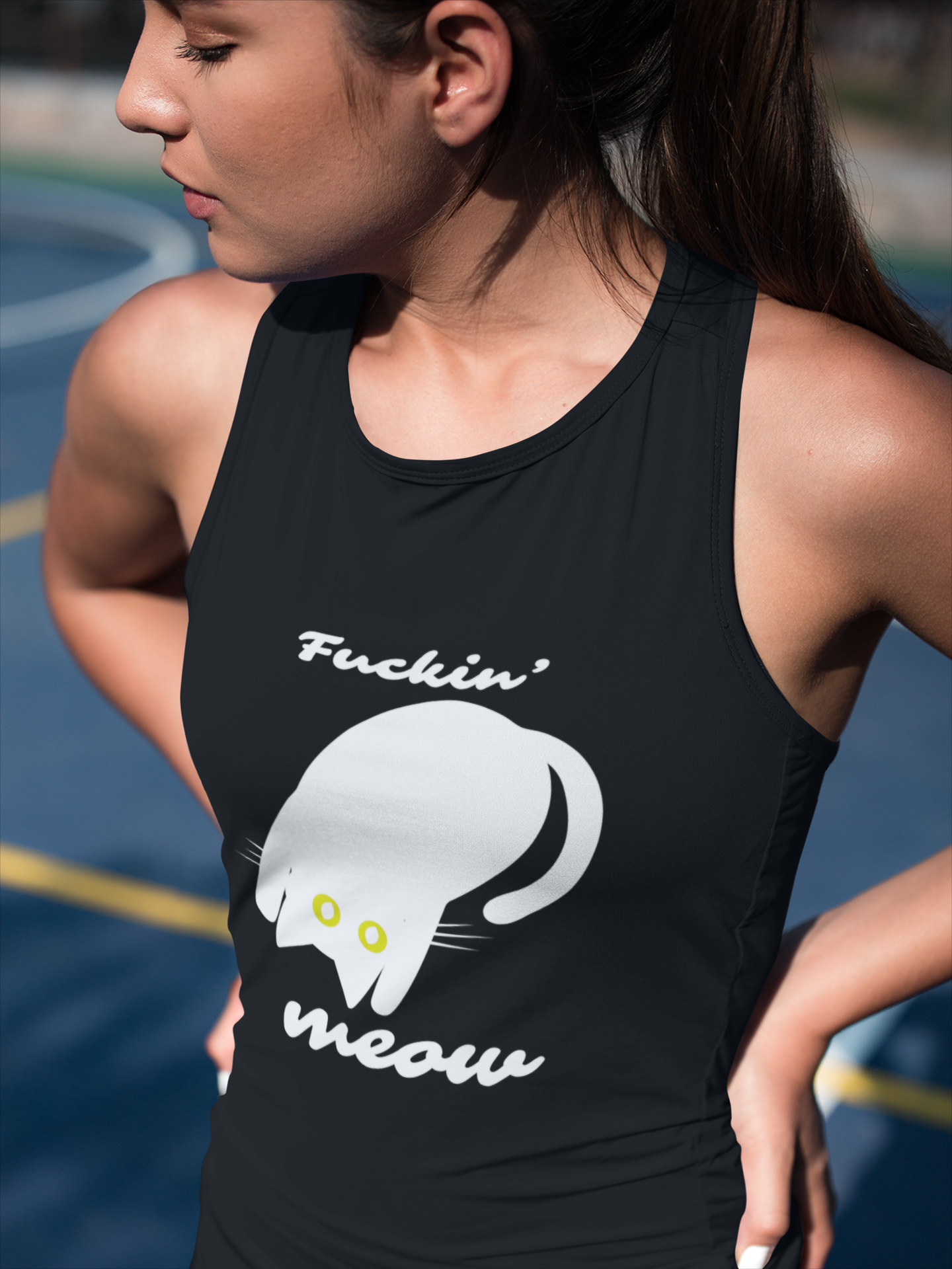 Upside Down Meow Unisex 100 Premium Tank Top by Bella Canvas