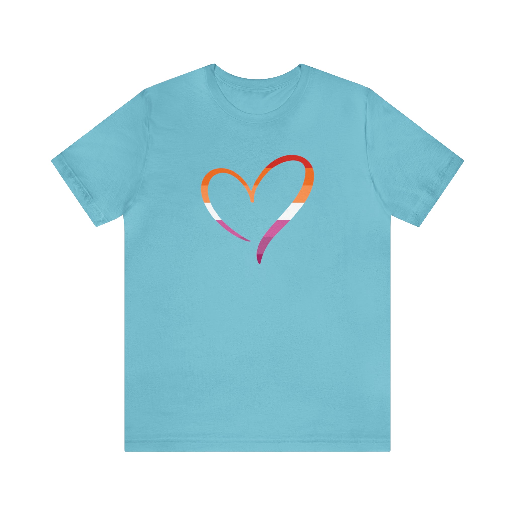 Lesbian Pride Heart Shirt By Wholesome Memes: Unisex 100% Comfy Cotton T-Shirt by Bella+Canvas