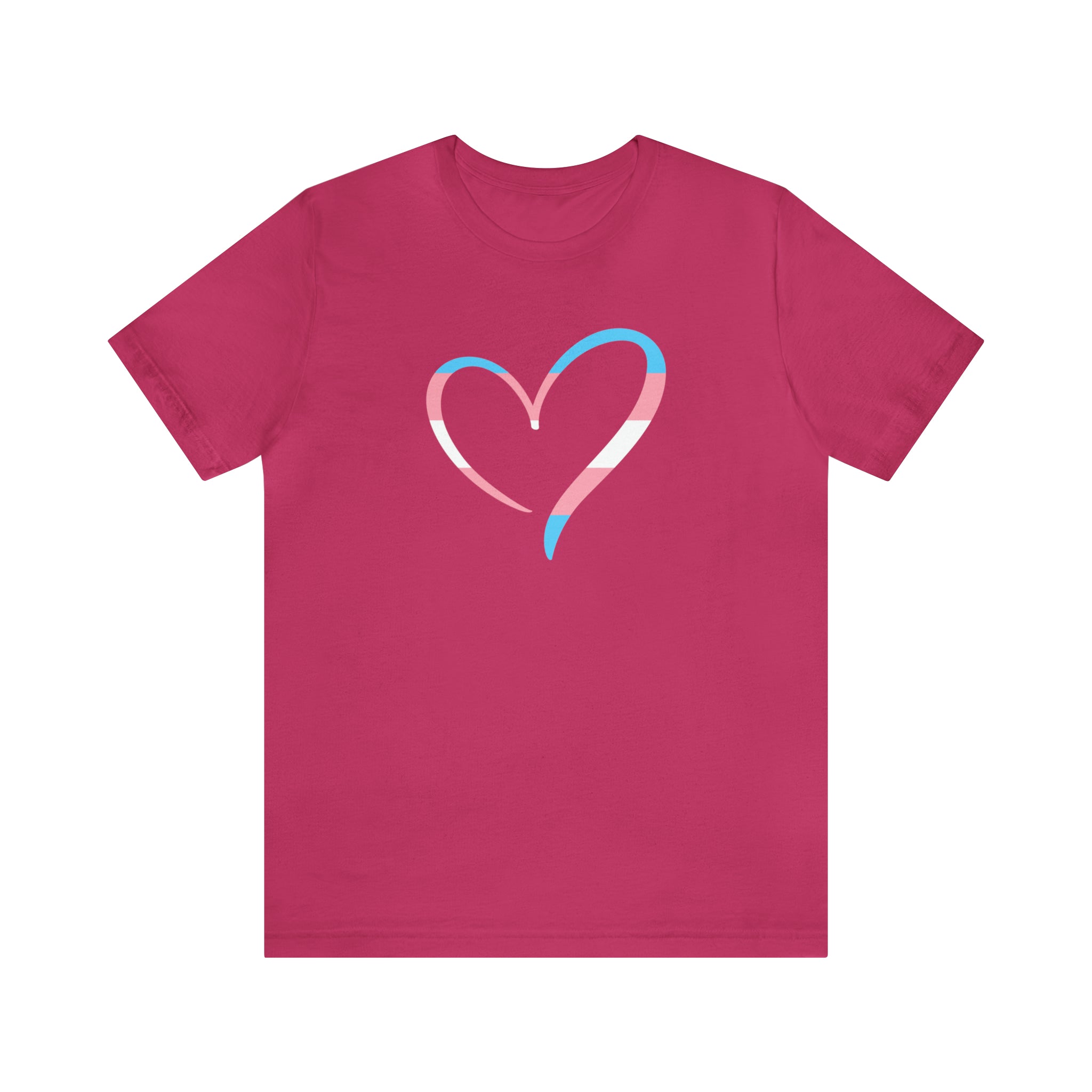 Trans Pride Heart T-Shirt by Wholesome Memes : Unisex 100% Comfy Cotton T-Shirt by Bella+Canvas