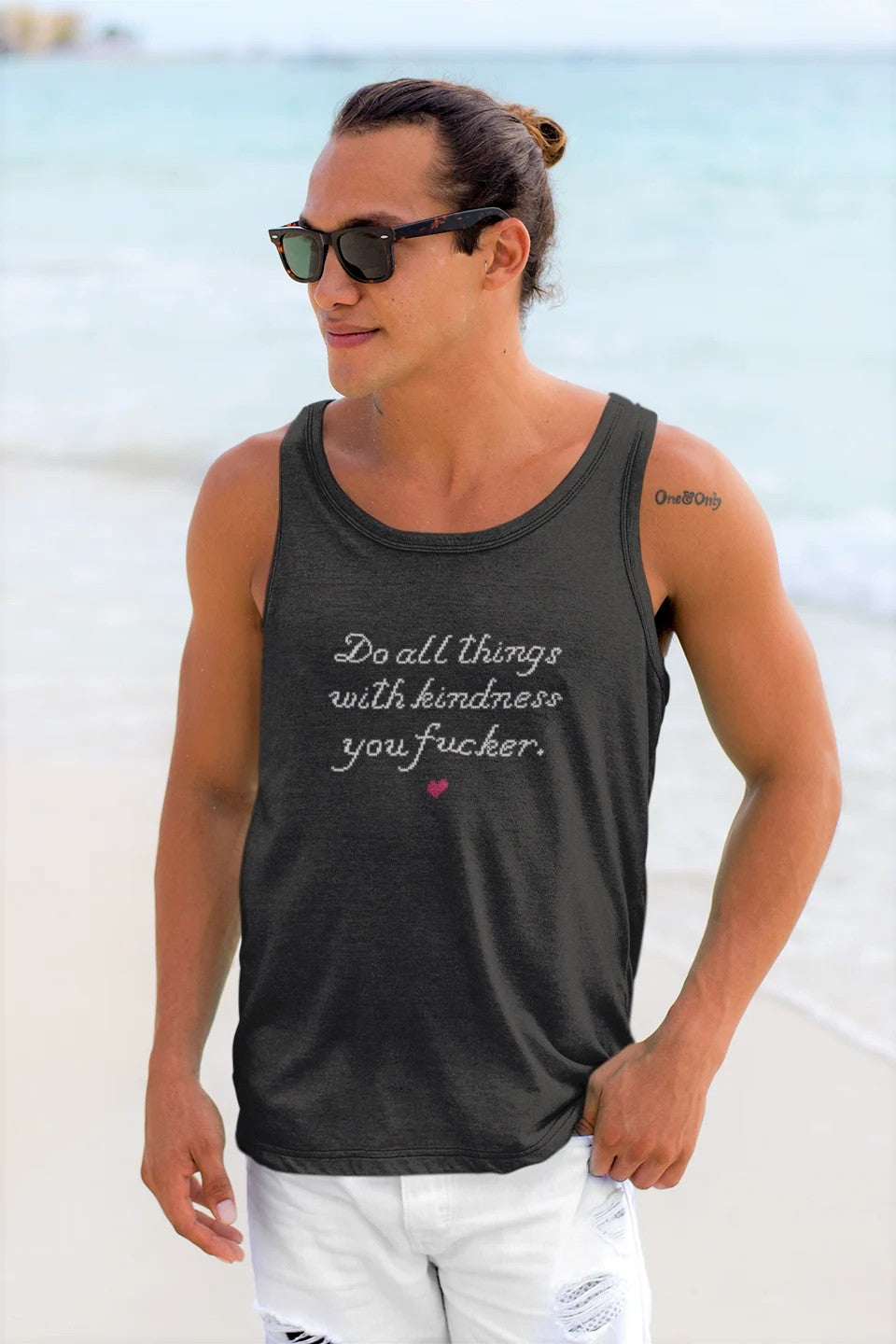 Do all things with Kindness fucker : Unisex Tank Top 100% Cotton by Wholesome Memes™