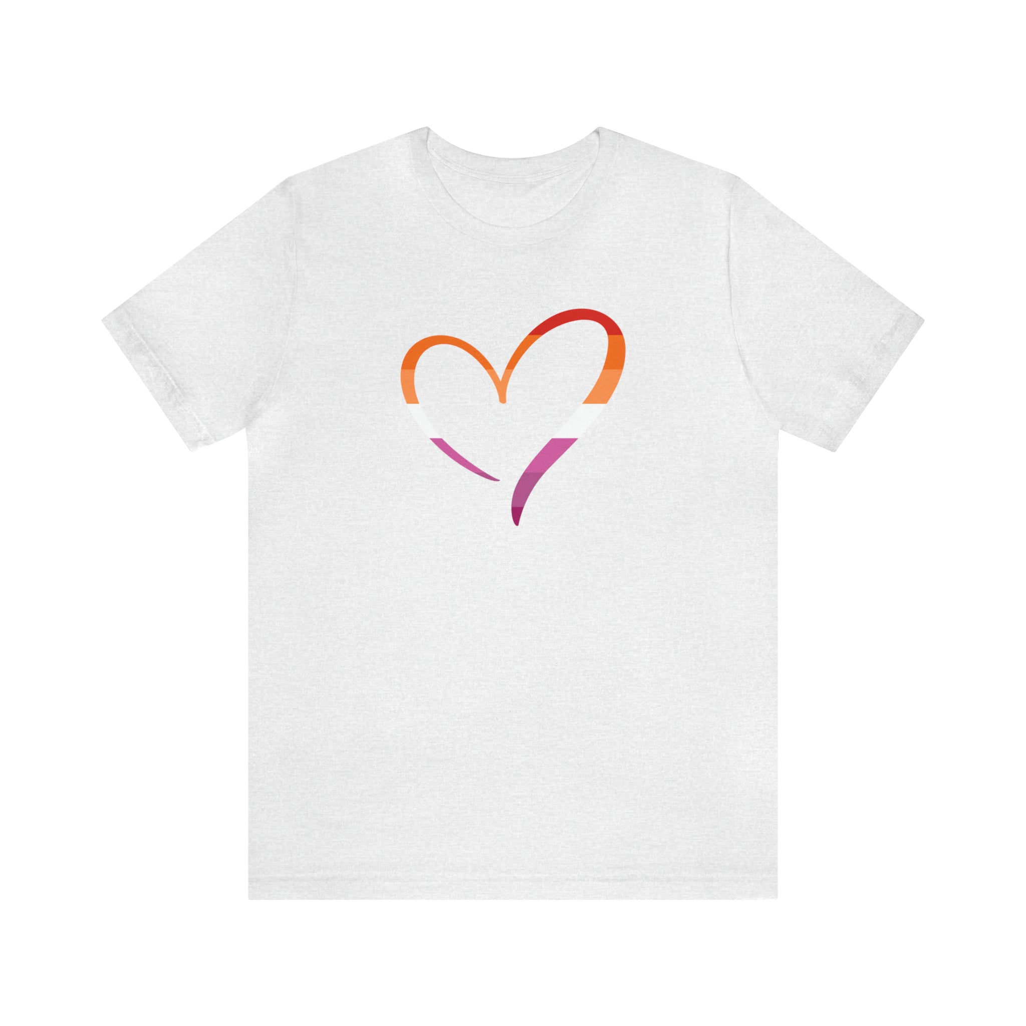 Lesbian Pride Heart Shirt By Wholesome Memes: Unisex 100% Comfy Cotton T-Shirt by Bella+Canvas