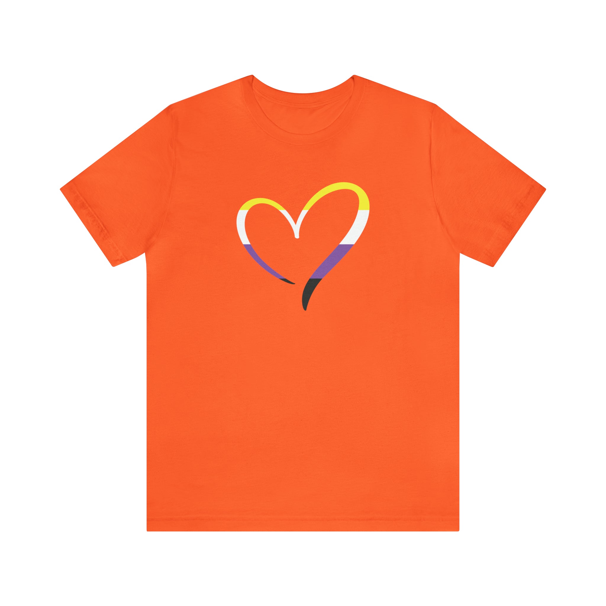Non Binary Pride Heart by Wholesome Memes : Unisex 100% Cotton T-Shirt by Bella+Canvas