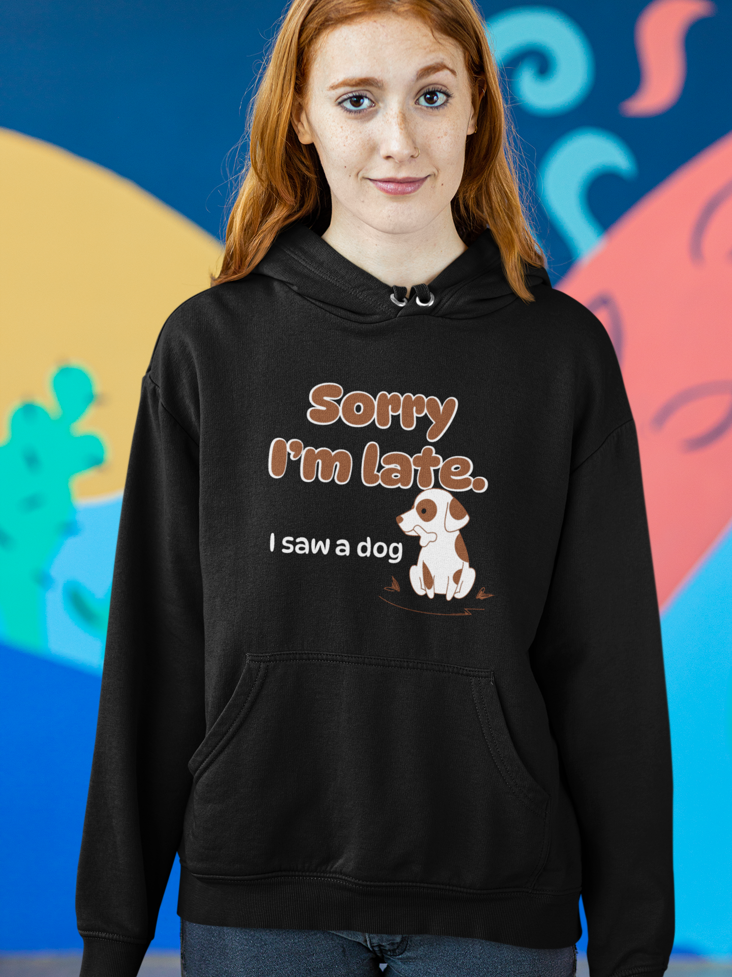 Sorry I'm late - I Saw a Dog : Regular Unisex Heavy Blend Hoodie Sweatshirt