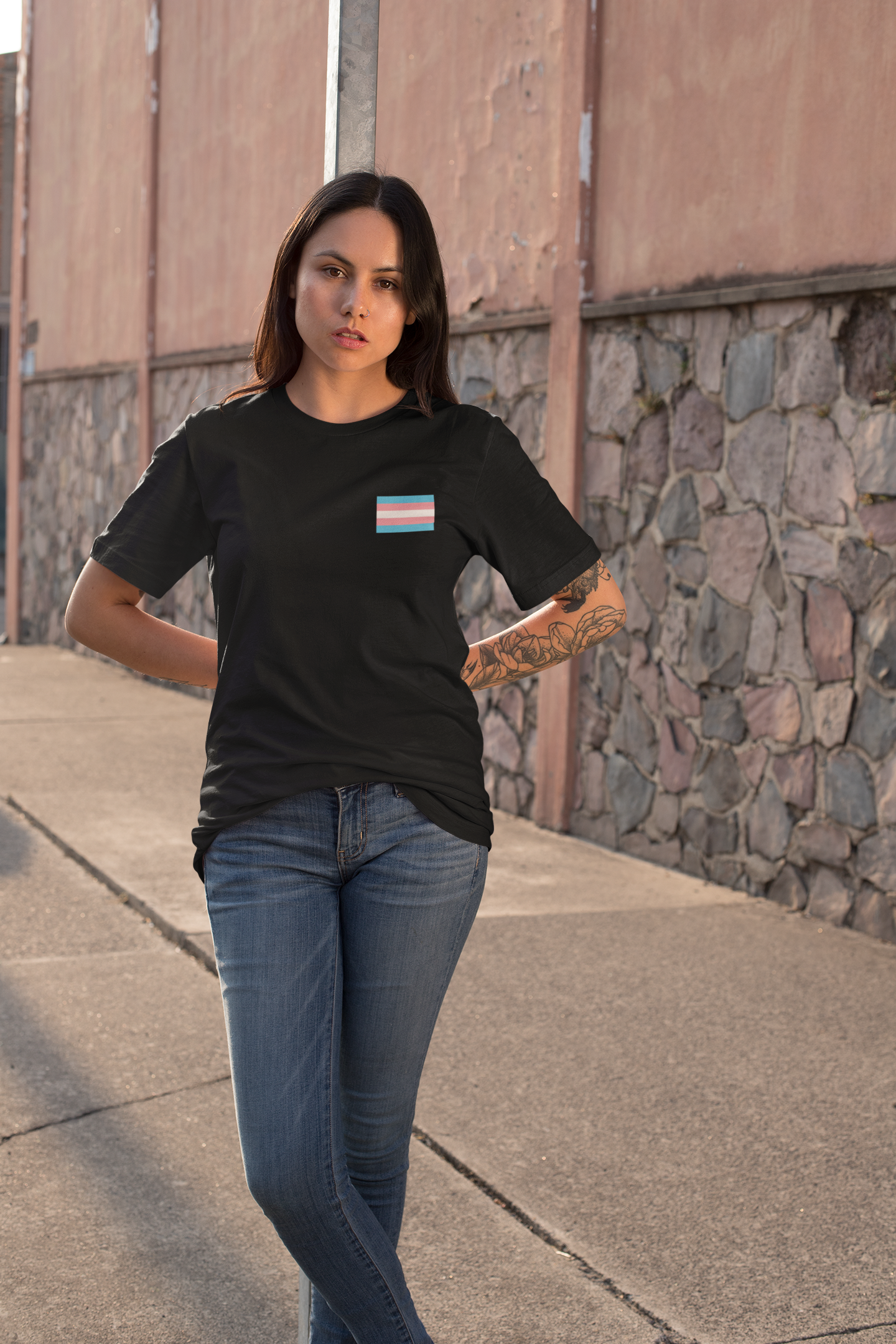 Trans Pride Flag : Unisex 100% Comfy Cotton T-Shirt by Bella+Canvas