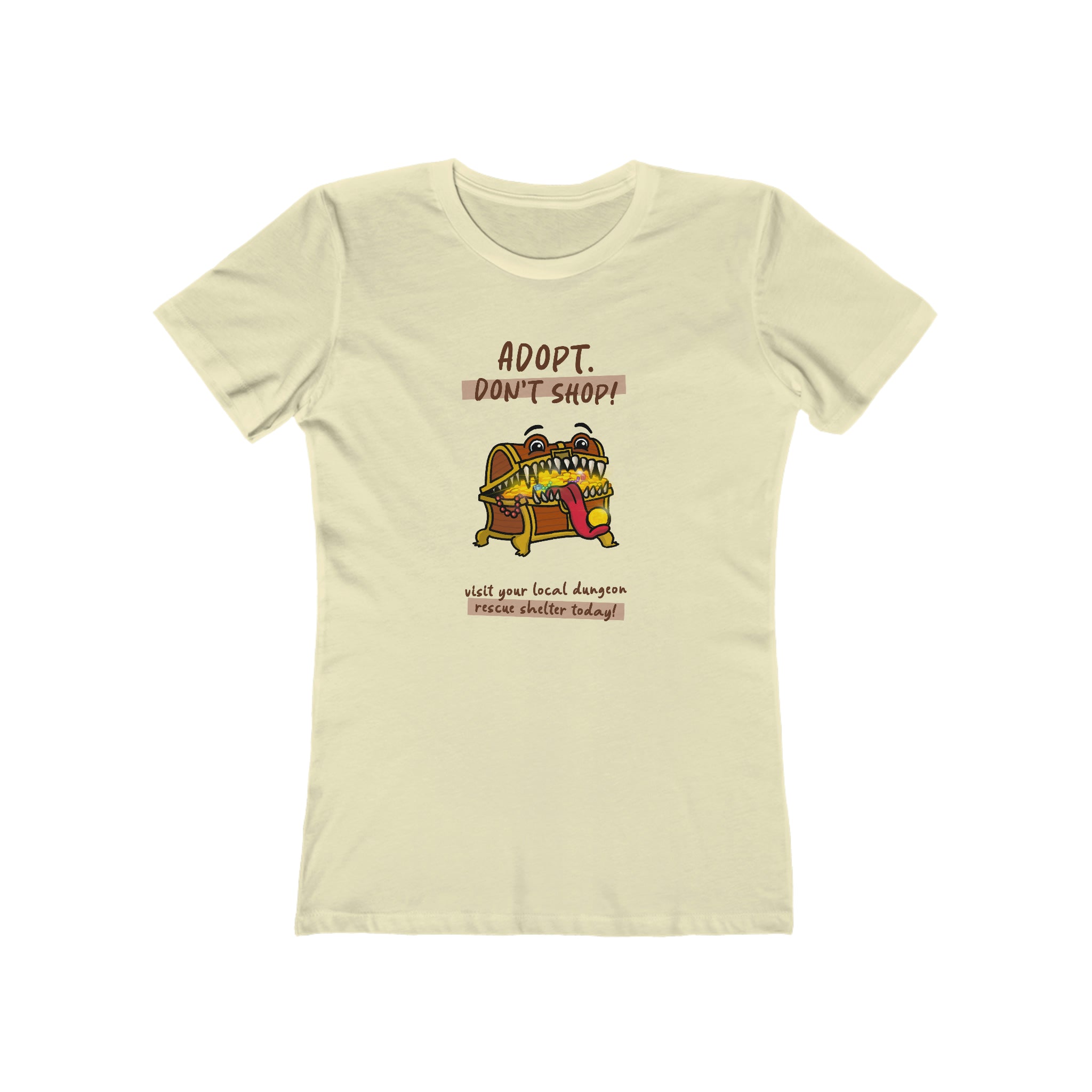 Adopt Don't Shop - Chest Monster : Women's 100% Cotton T-Shirt