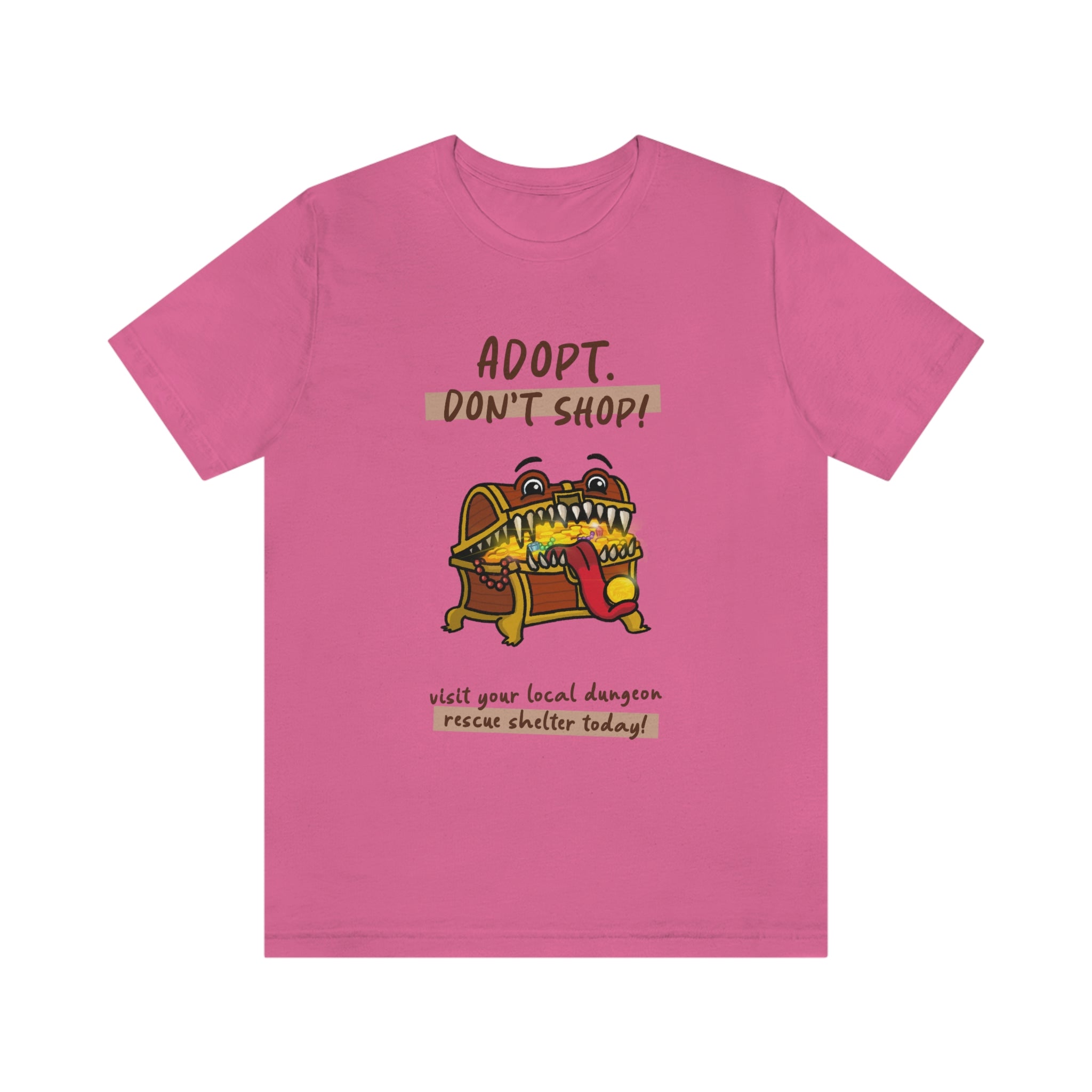 Adopt Don't Shop - Chest Monster: Unisex 100% Cotton T-Shirt by Bella+Canvas