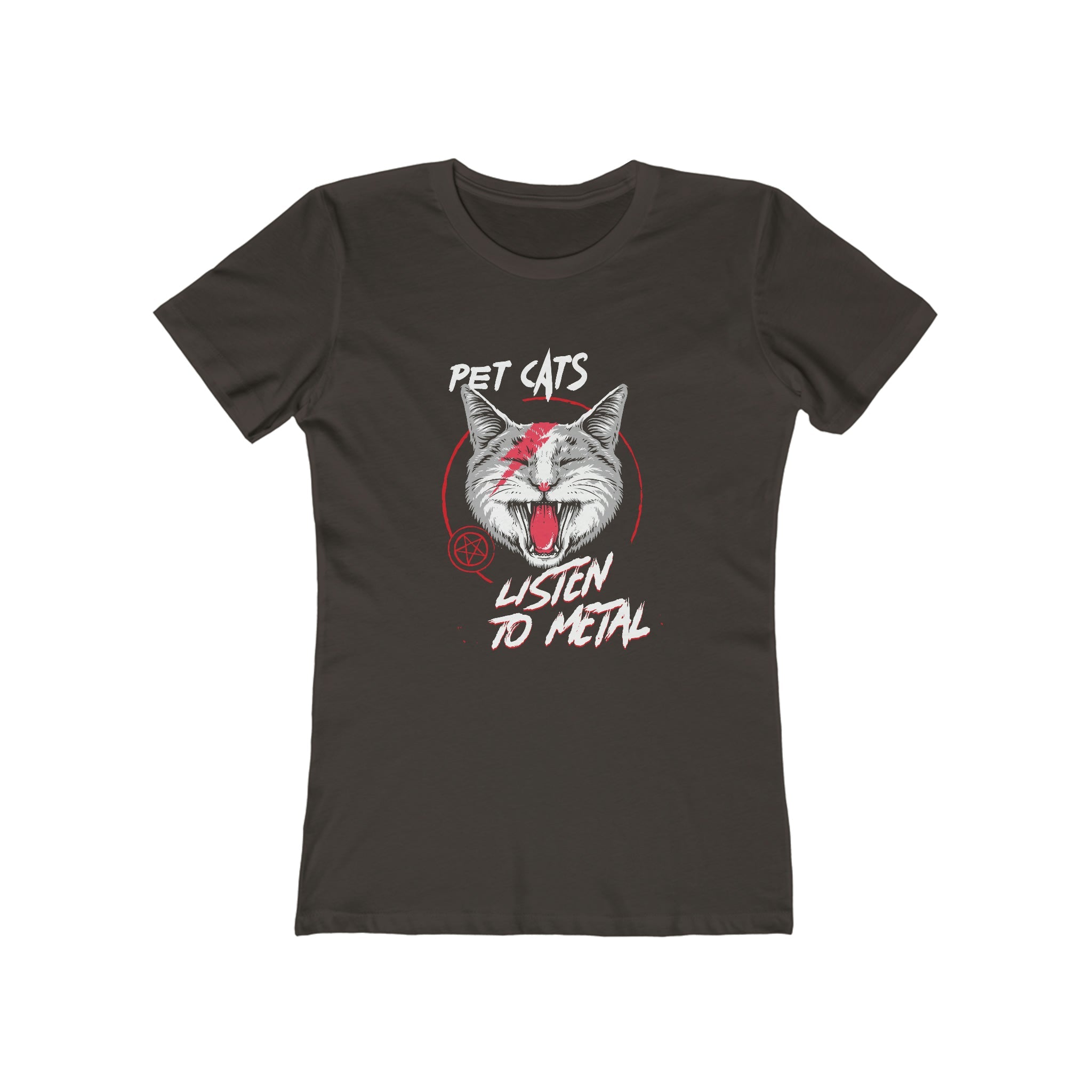 Pet kittens Listen to Metal : Women's 100% Cotton T-Shirt -  A gentler design from our “pet cats” metal t-shirt line