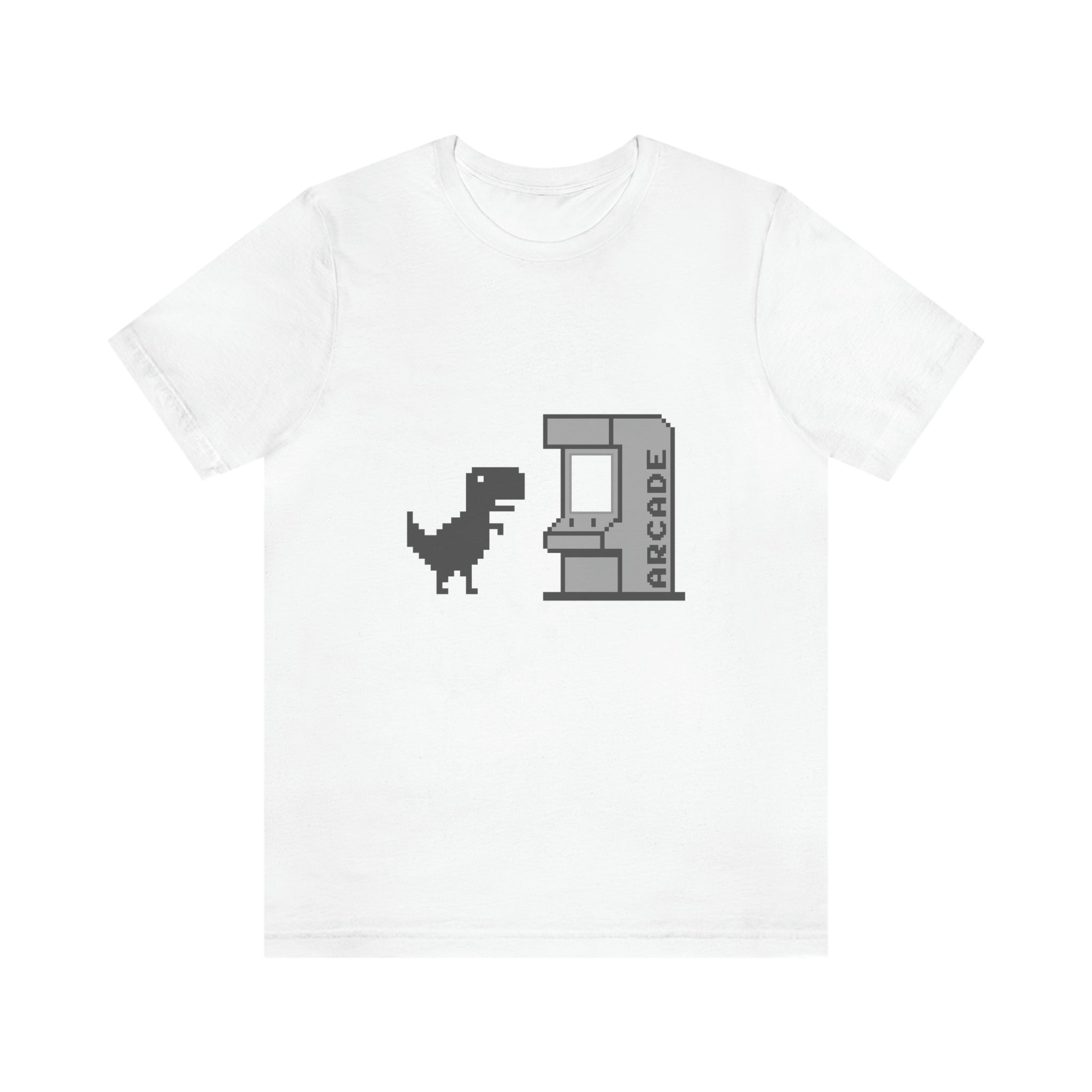 Larry the Dino at the Arcade : Unisex 100% Cotton T-Shirt by Bella+Canvas