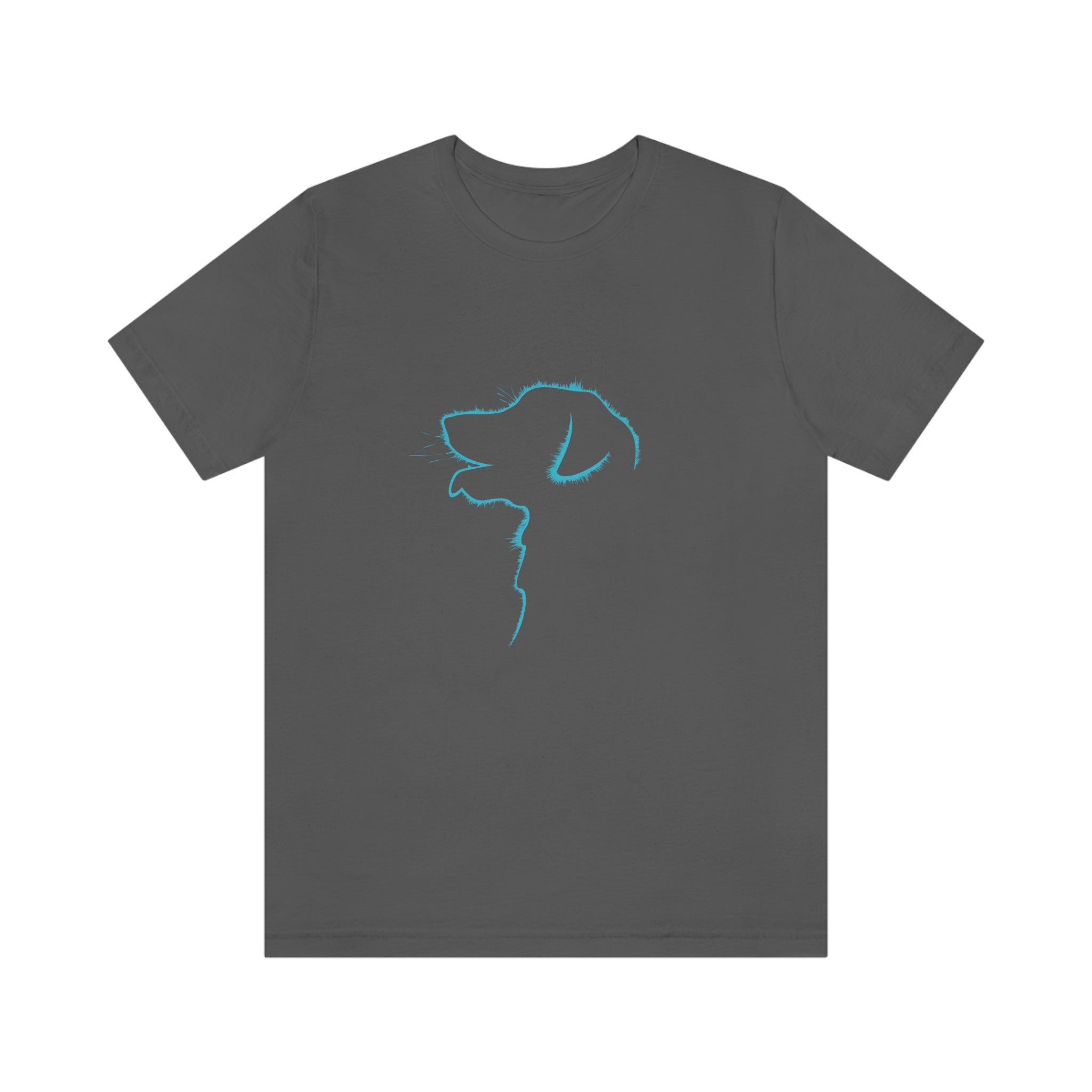 Dog Silhouette - Blue : Unisex 100% Cotton T-Shirt by Bella+Canvas