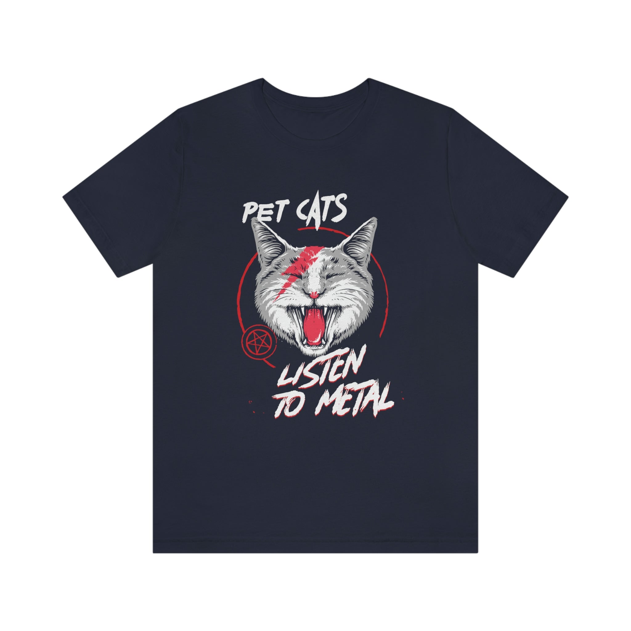 Pet kittens, Listen to Metal : Unisex 100% Premium Cotton, T-Shirt by Bella+Canvas -  A gentler design from our “pet cats” metal t-shirt line.