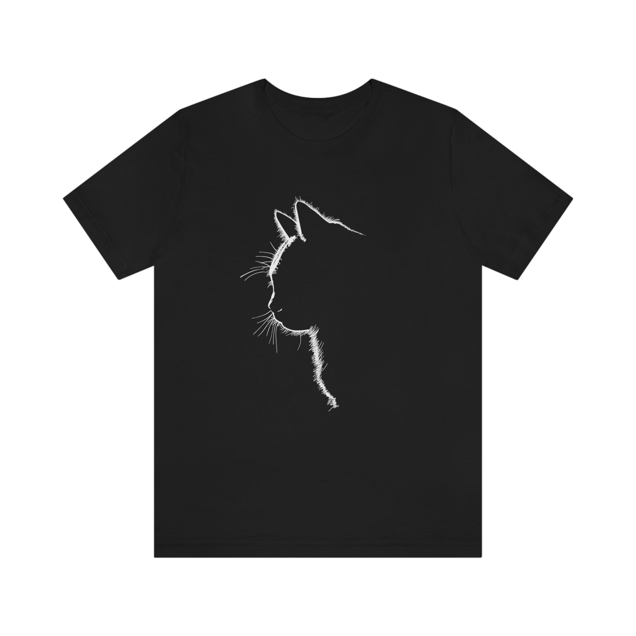 Cat Silhouette - White : Unisex 100% Cotton T-Shirt by Bella+Canvas