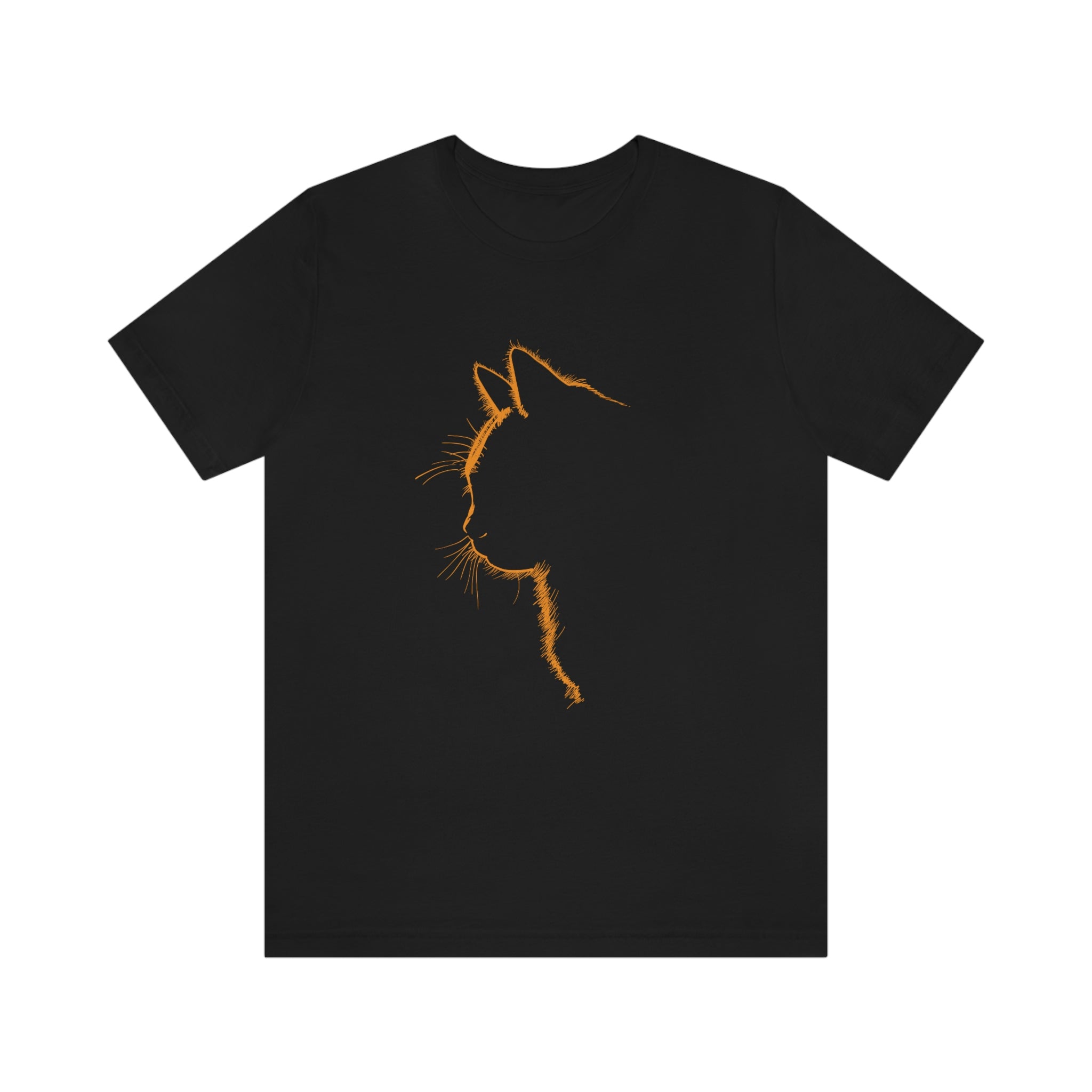 Cat Silhouette - Orange : Unisex 100% Premium Cotton T-Shirt by Bella+Canvas