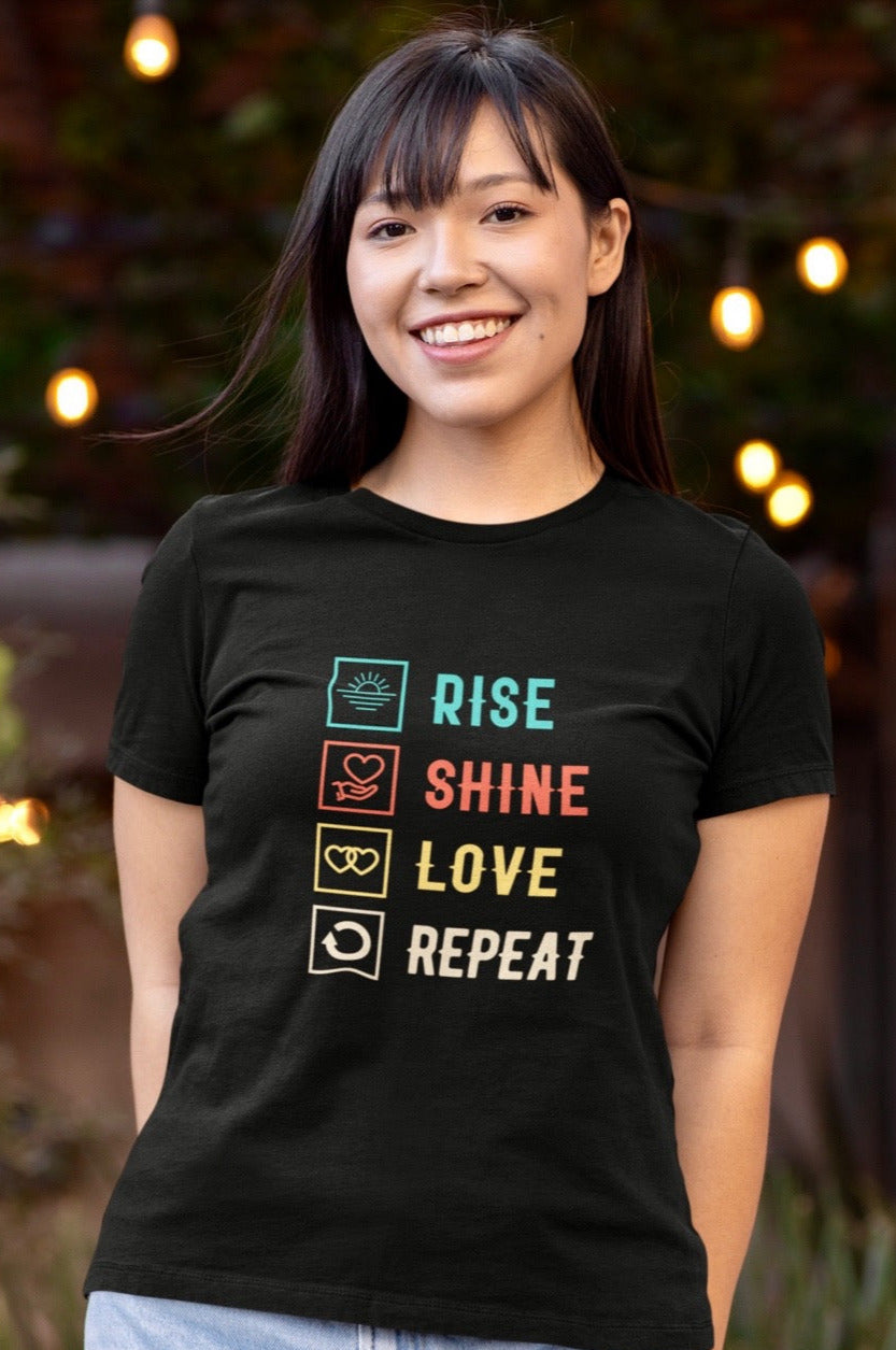 Rise, Shine : Unisex 100% Comfy Cotton T-Shirt by Bella+Canvas