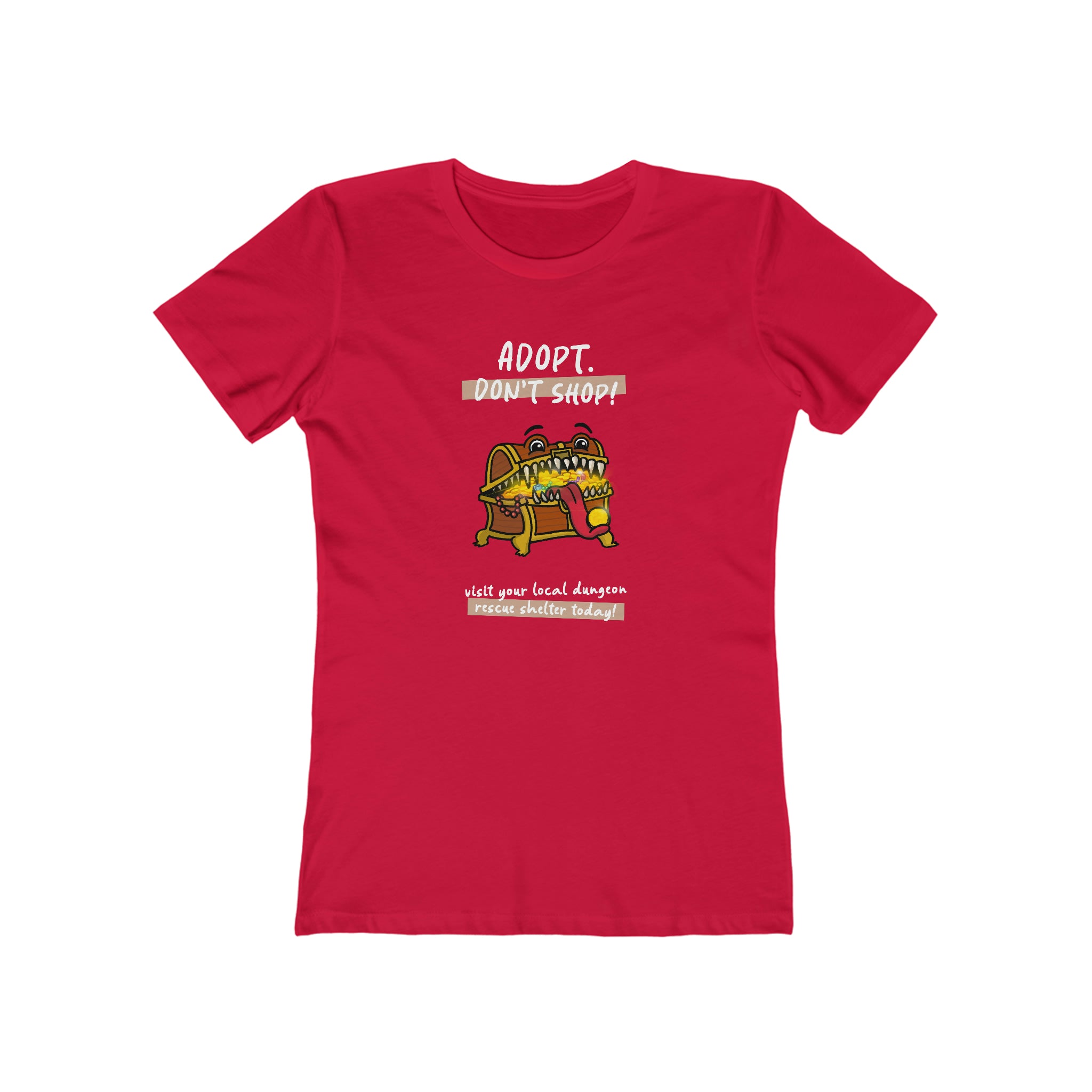 Adopt Don't Shop - Chest Monster : Women's 100% Cotton T-Shirt