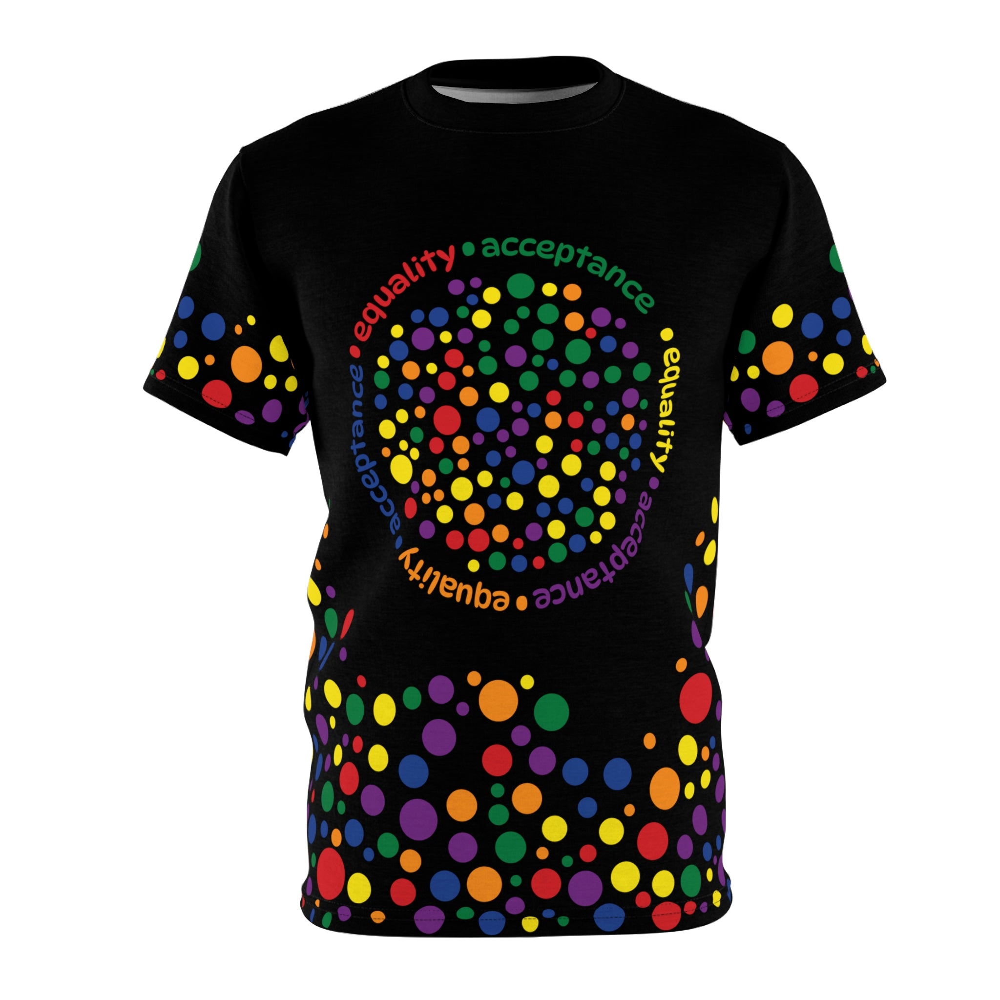 Designer Pride shirt, Special Black Edition - This gorgeous Unisex high quality allover print is our favoutire design!