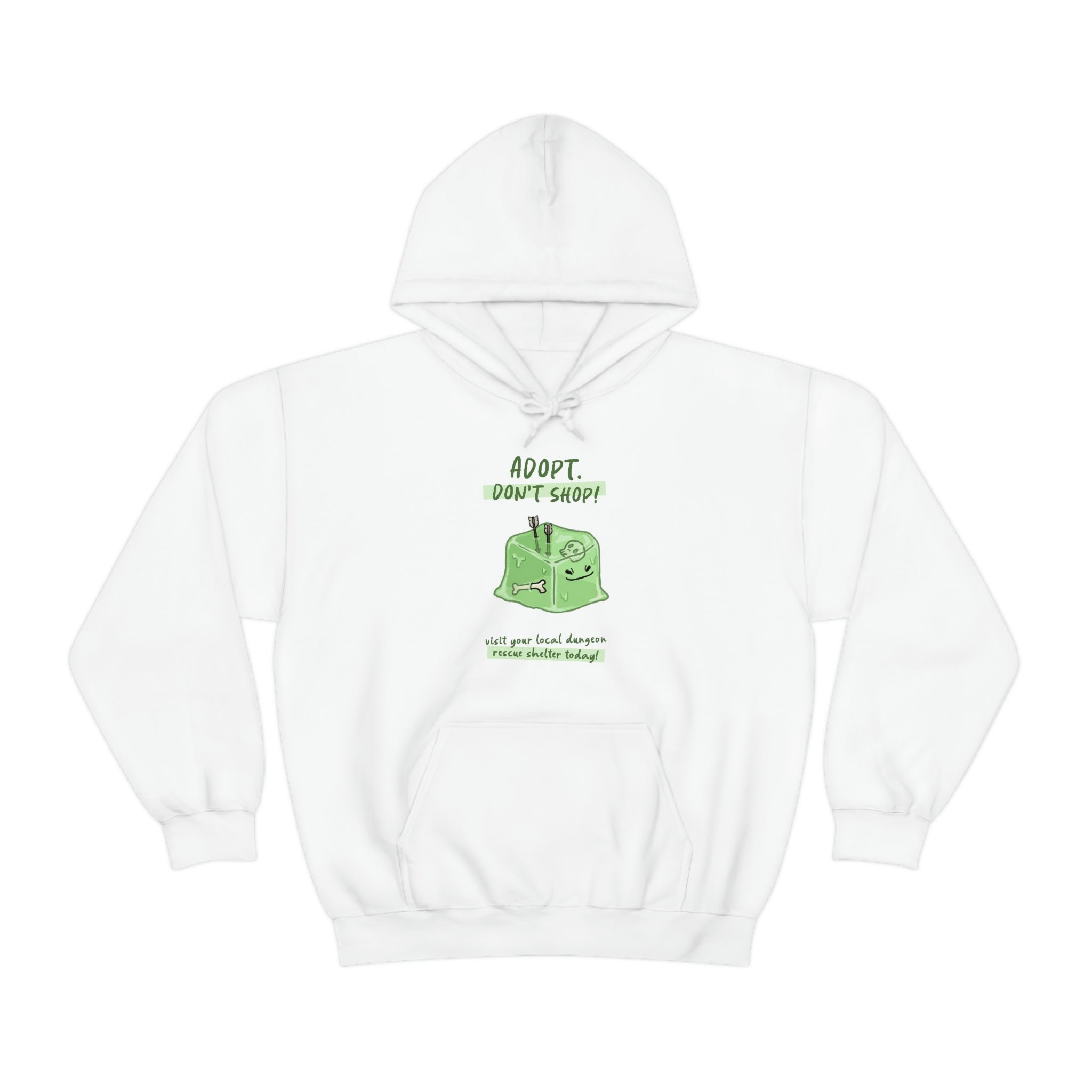 Adopt Don't Shop - Slime Cube Monster : Unisex Heavy Blend™ Hoodie Sweatshirt