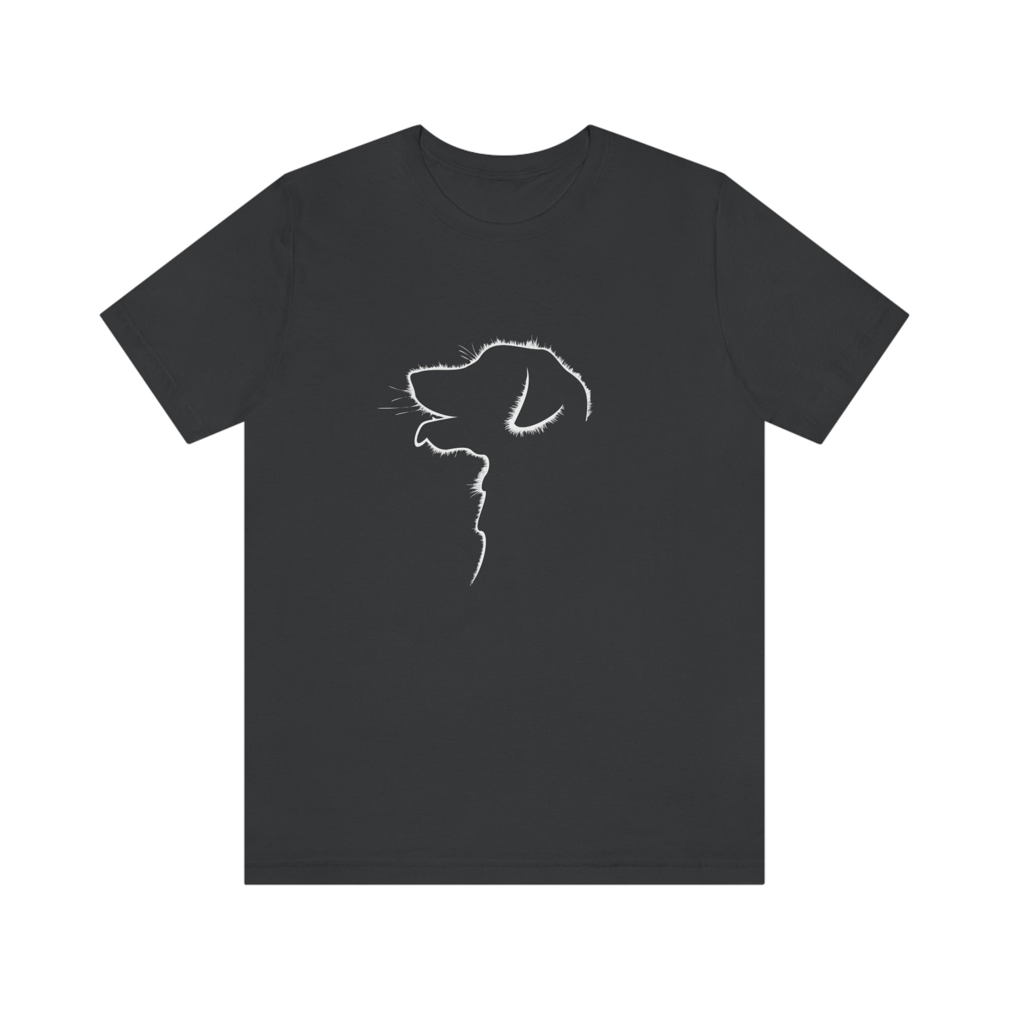 Dog Silhouette - White : Unisex 100% Cotton T-Shirt by Bella+Canvas