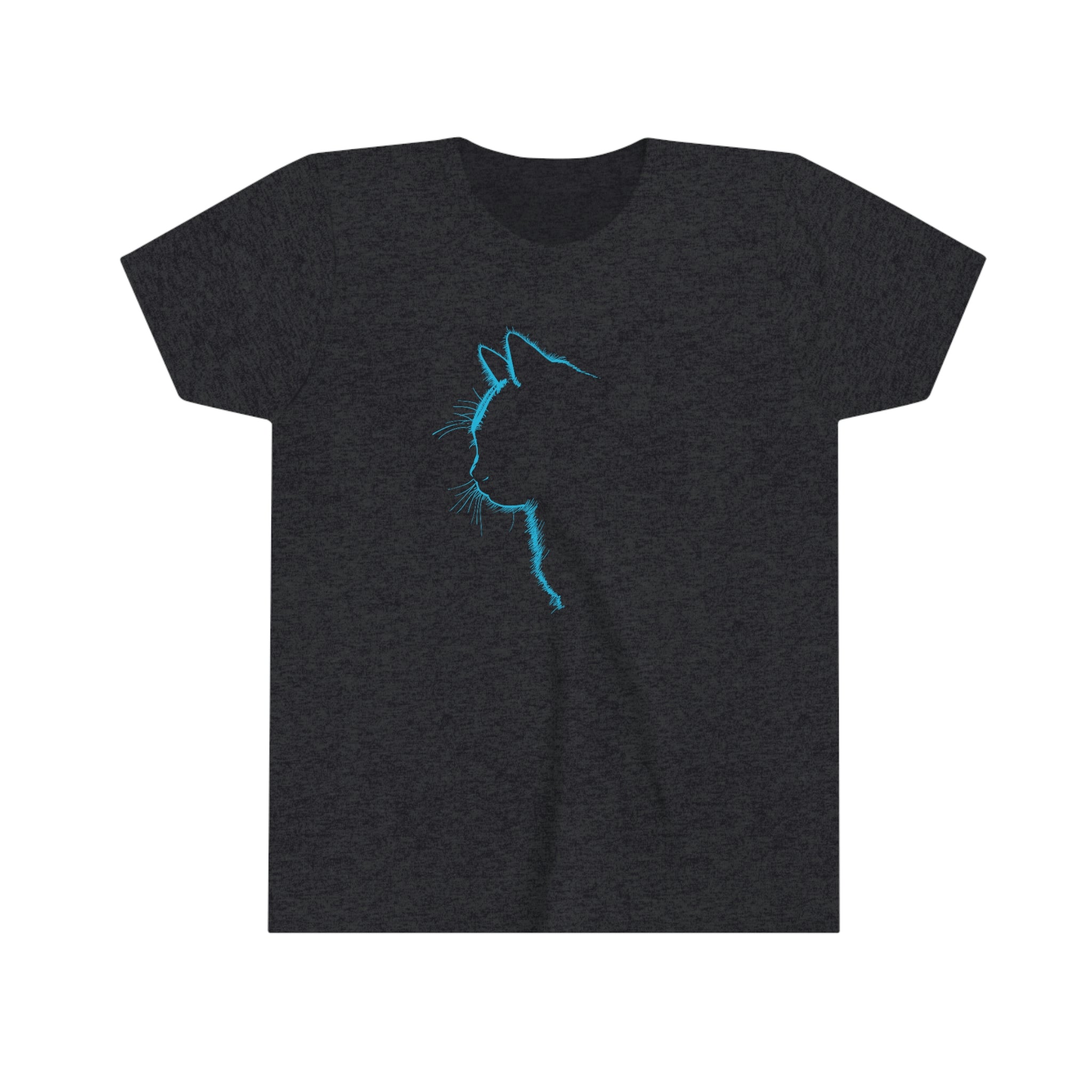 [YOUTH SIZED] "Cat Silhouette, Blue" Unisex 100% Premium Comfy Cotton Bella T-Shirt