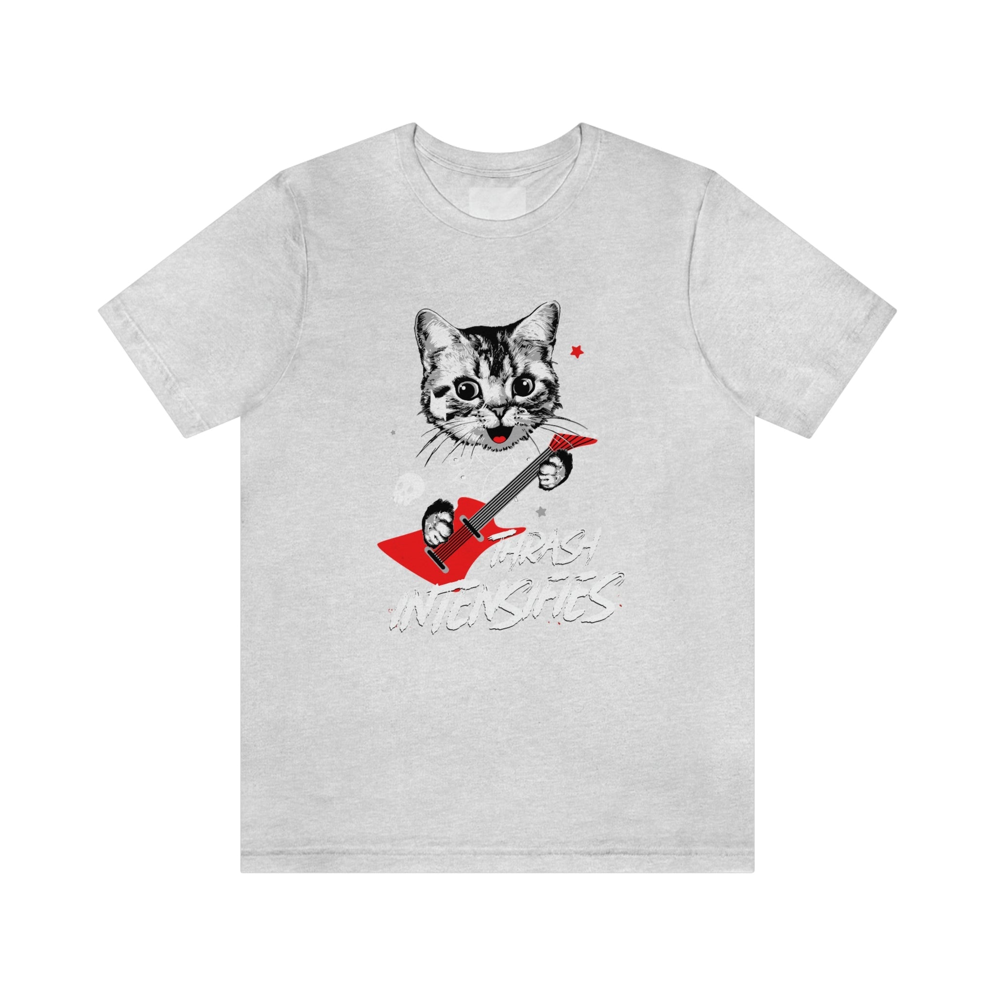 Thrash Intensifies : Unisex 100% Premium Cotton, T-Shirt by Bella+Canvas - A gentler design from our “pet cats” metal t-shirt line.