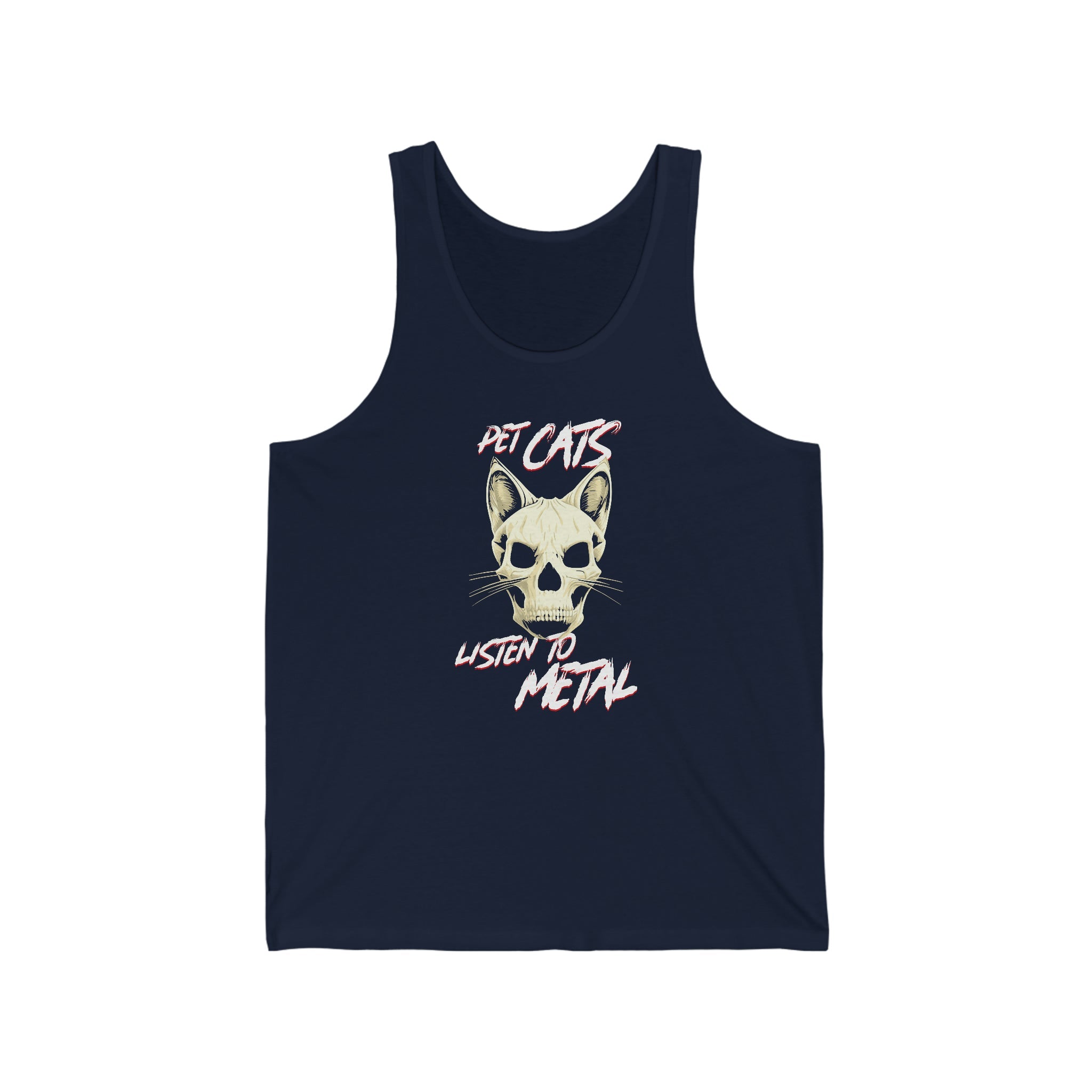Pet Cats Listen to Metal : Unisex 100% Cotton Tank Top - Double Sided!!
