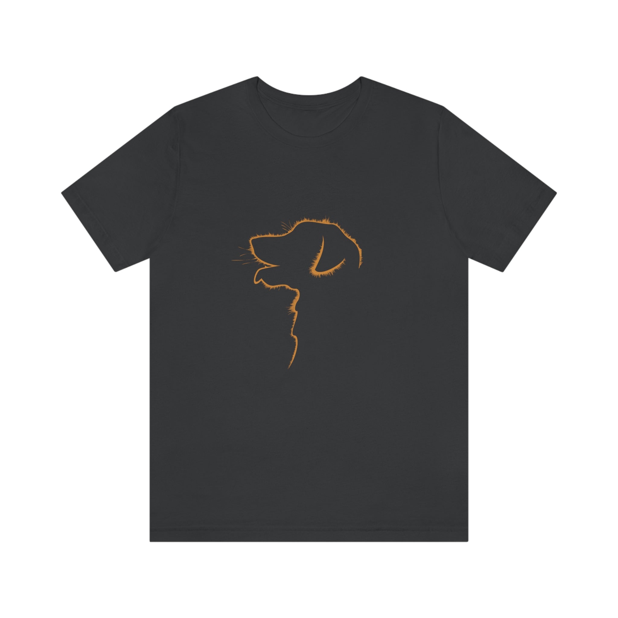 Dog Silhouette - Orange : Unisex 100% Cotton T-Shirt by Bella+Canvas