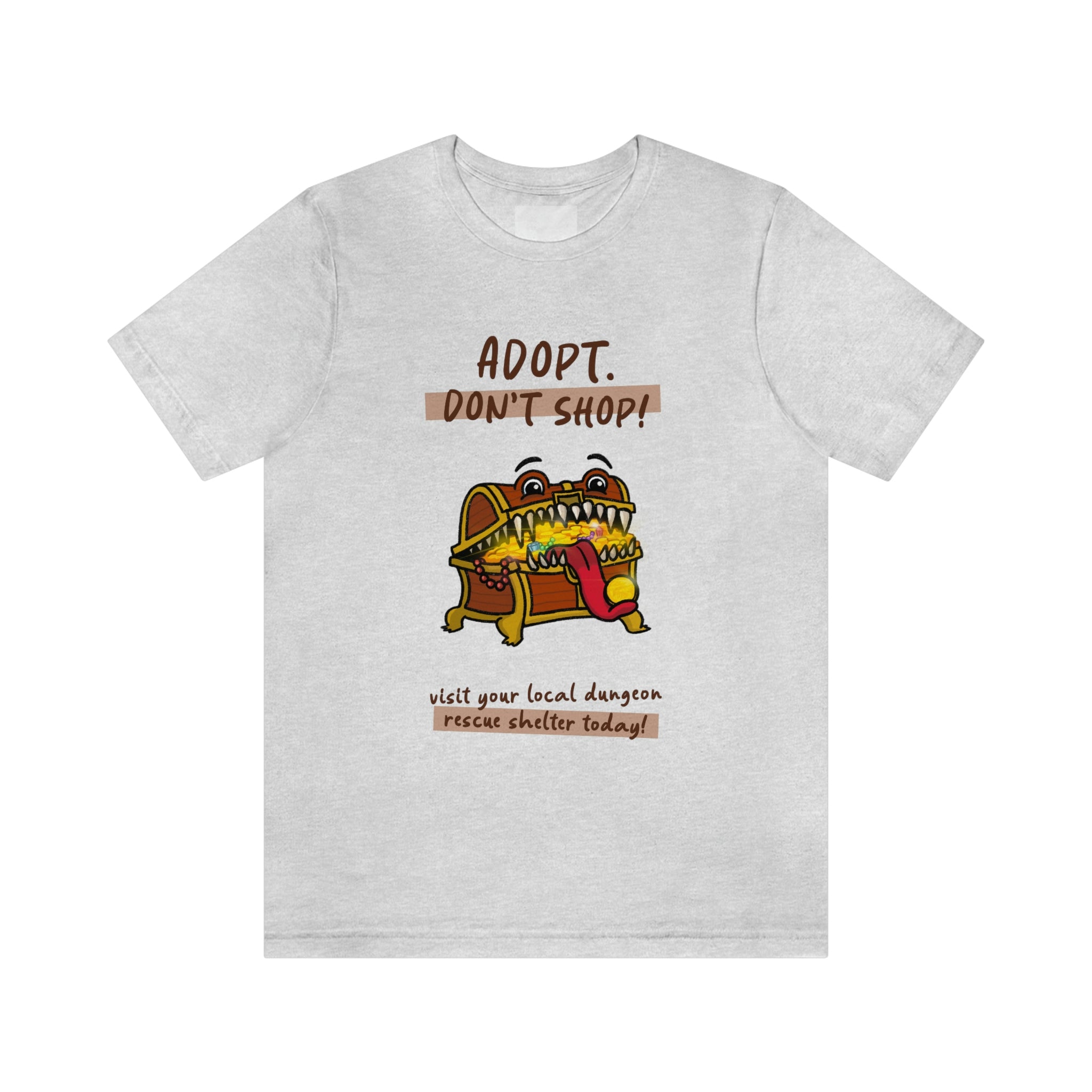Adopt Don't Shop - Chest Monster: Unisex 100% Cotton T-Shirt by Bella+Canvas