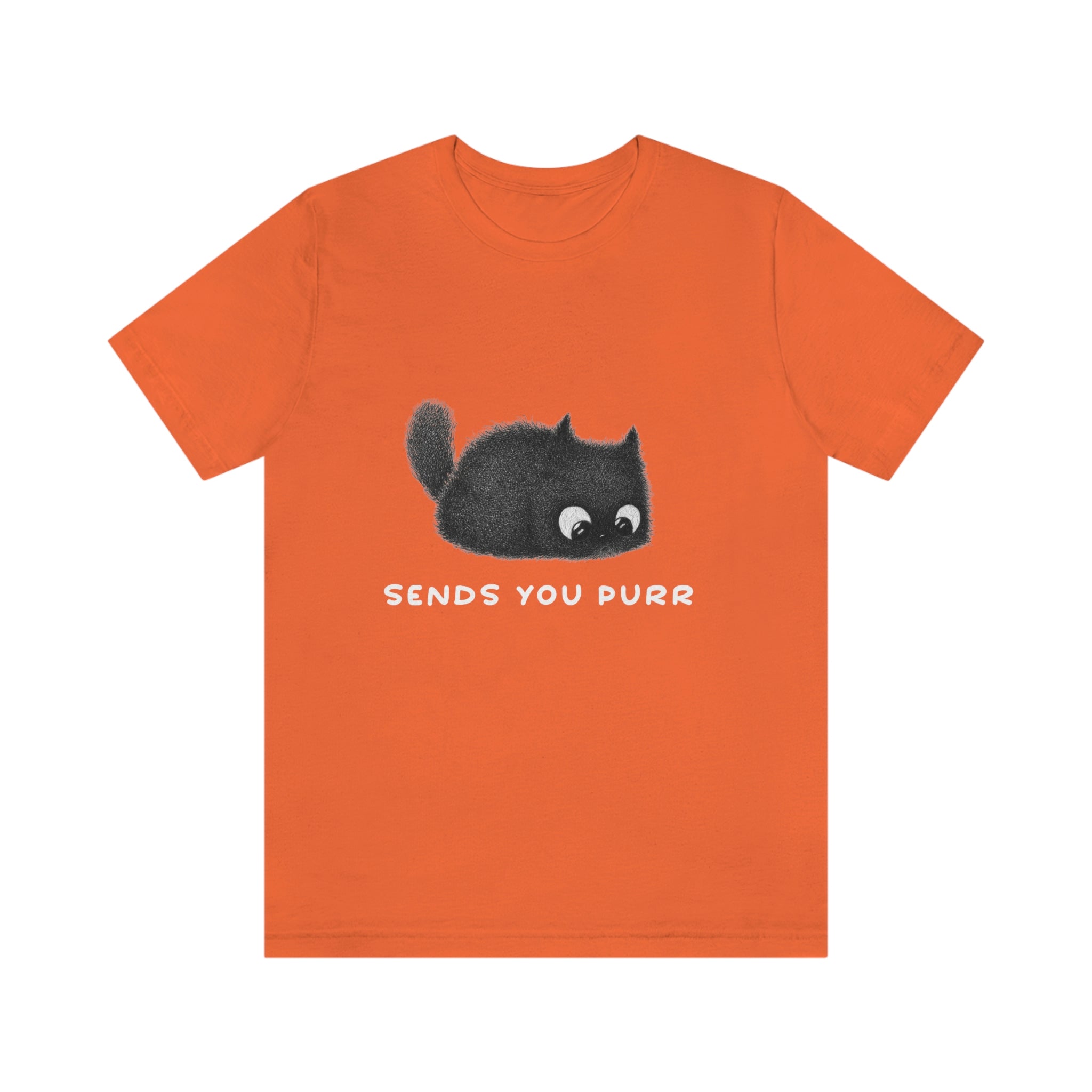 Sends You Purr : Unisex 100% Premium Comfy Cotton T-Shirt by Wholesomememes & Purr In Ink