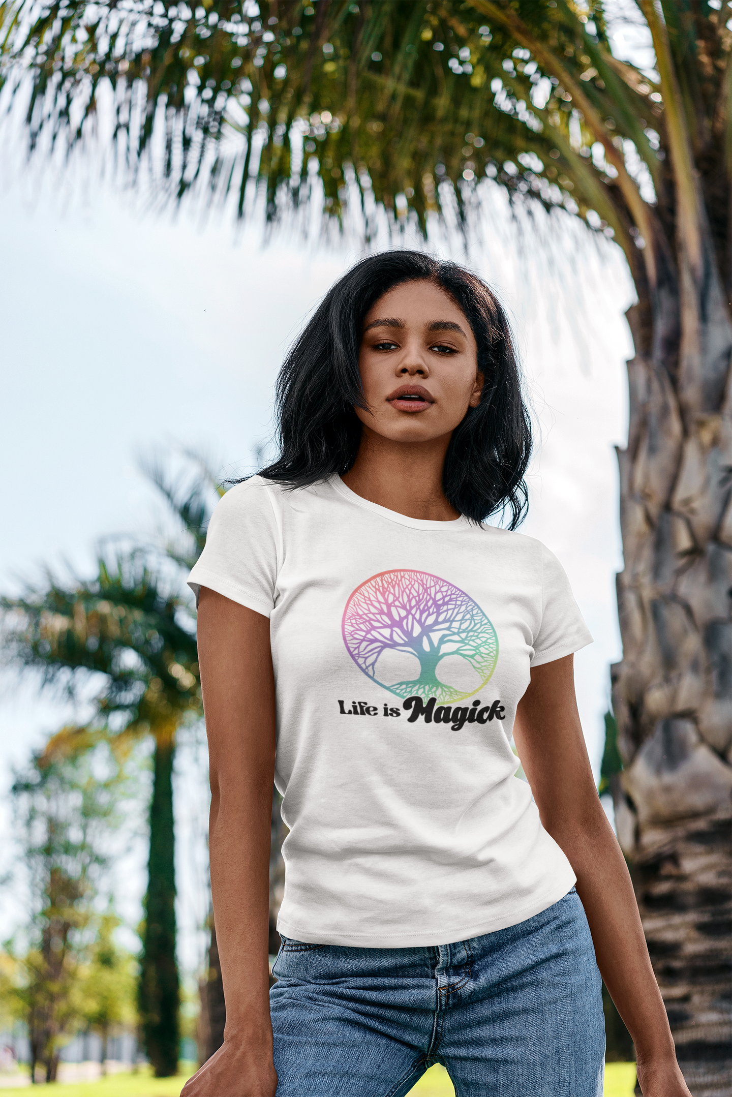 Life is Magick - The Tree of Life : Women's 100% Cotton T-Shirt